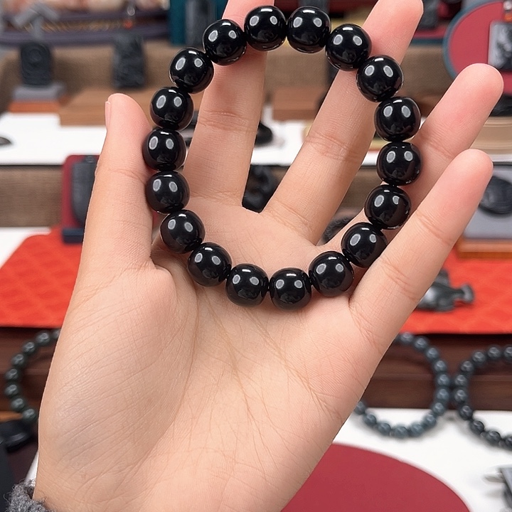 和田玉未镶嵌手链卡12精工老型珠98墨