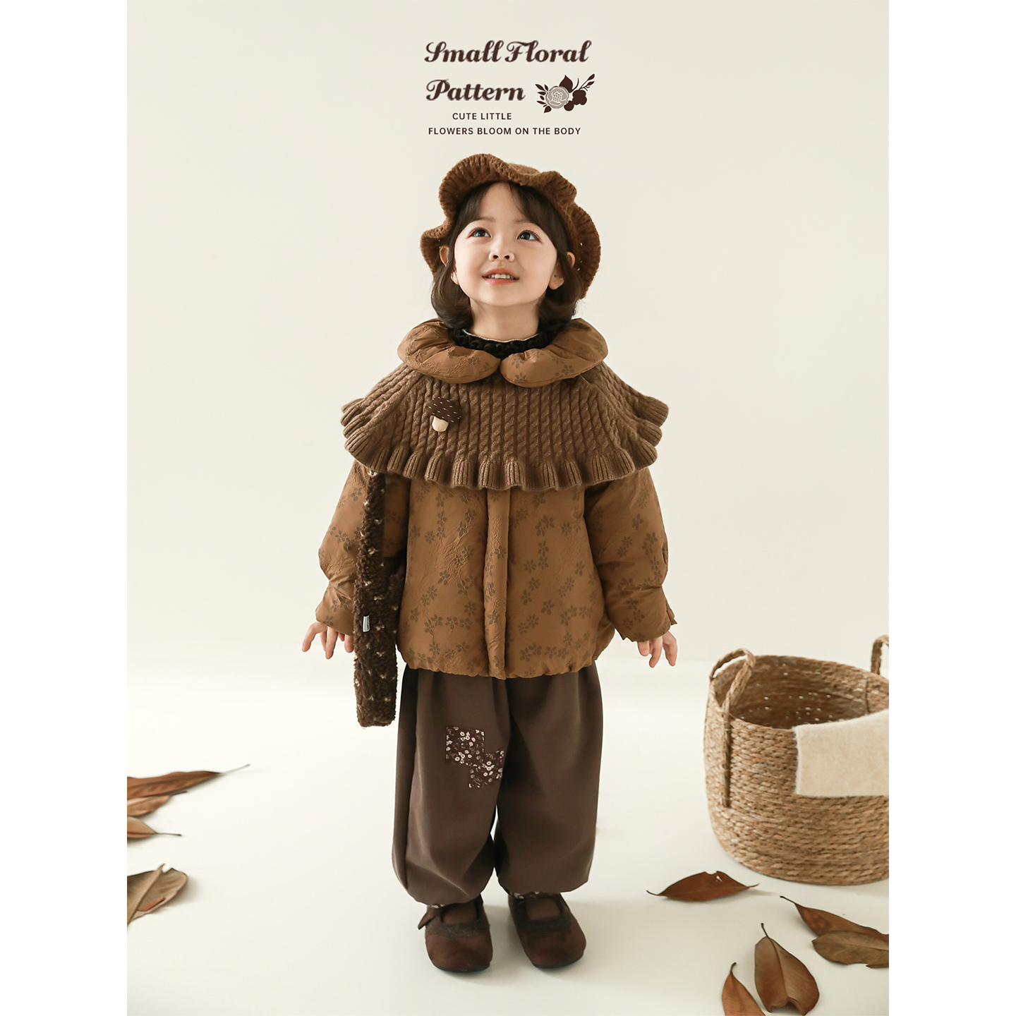 YOEHYAUL/幼悠【焦糖舒芙蕾】冬肆波秋冬保暖复古女童童装棉服D4743