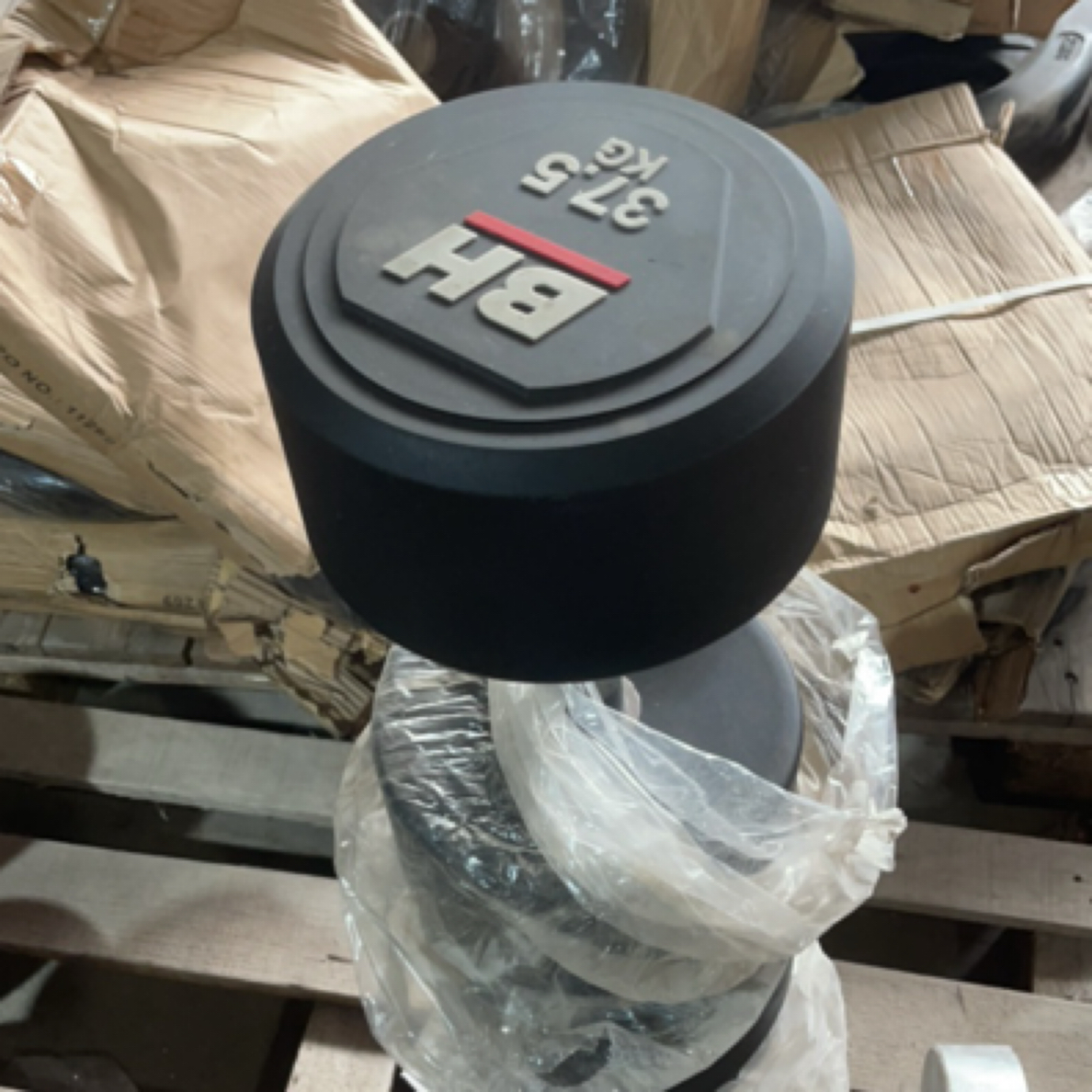 包胶铸铁哑铃37.5kg一对