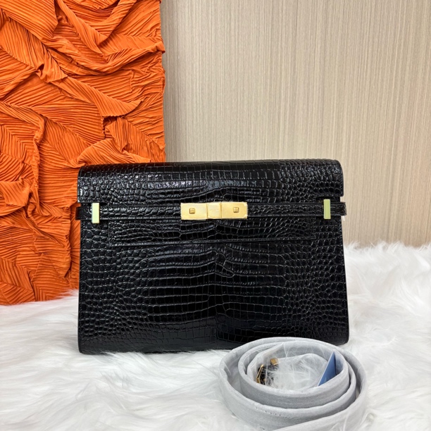 未使用 YSL/圣罗兰 圣罗兰黑金中号曼哈顿单肩包/香菜奢品