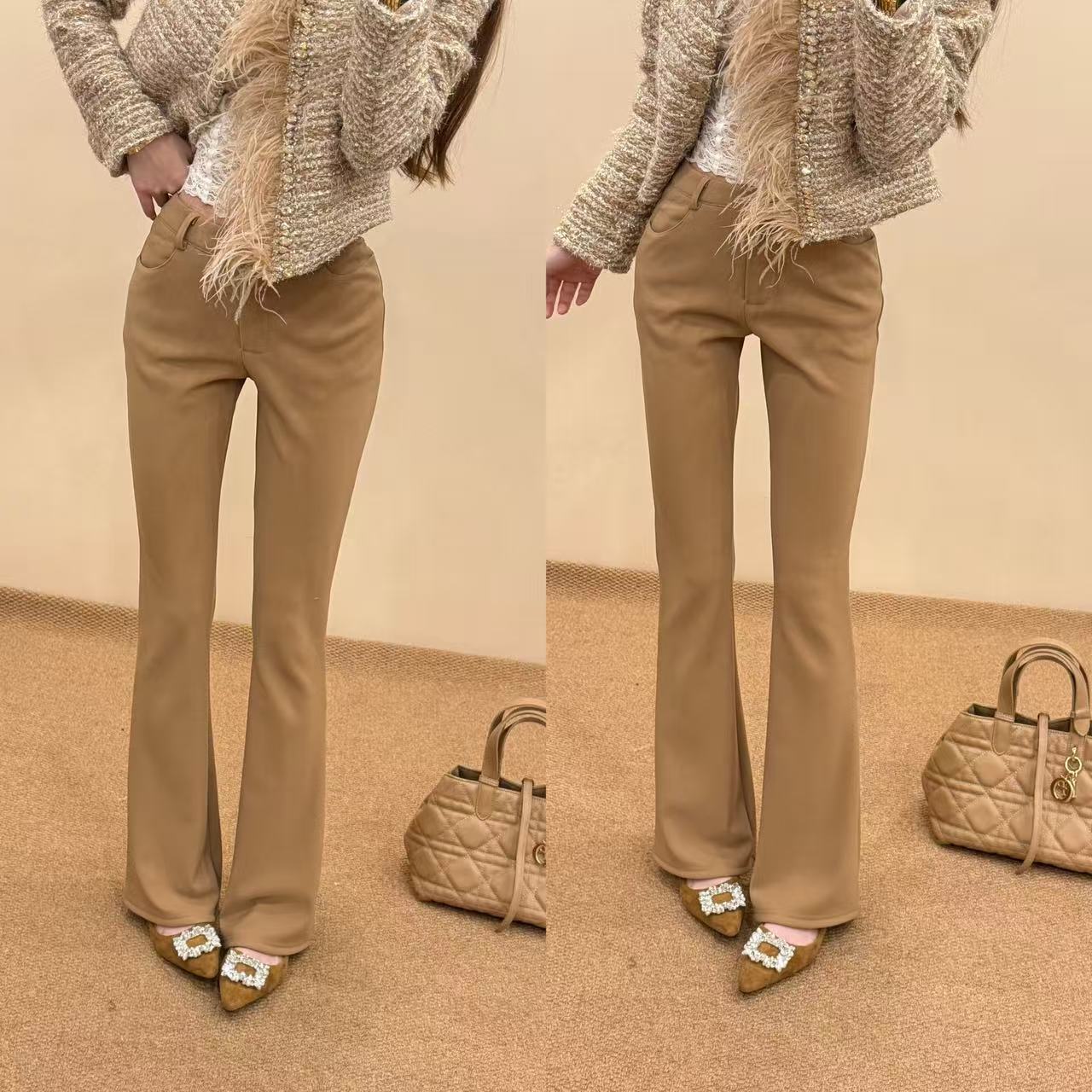 17692【韩女神裤2.0】自制款！！！ 高腰+绒喇叭裤