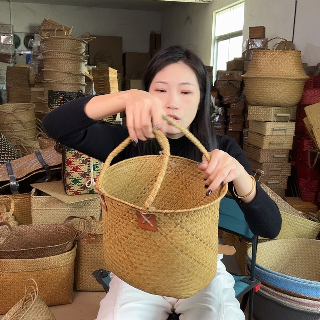 草编草编包/草编收纳盒带瑕疵