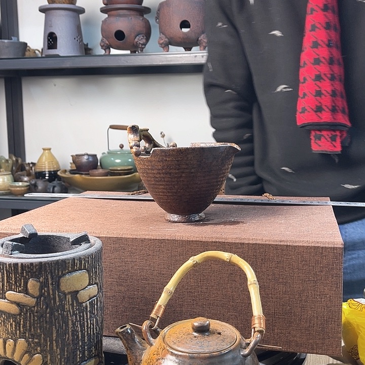 紫泥茶壶紫砂粗陶茶器