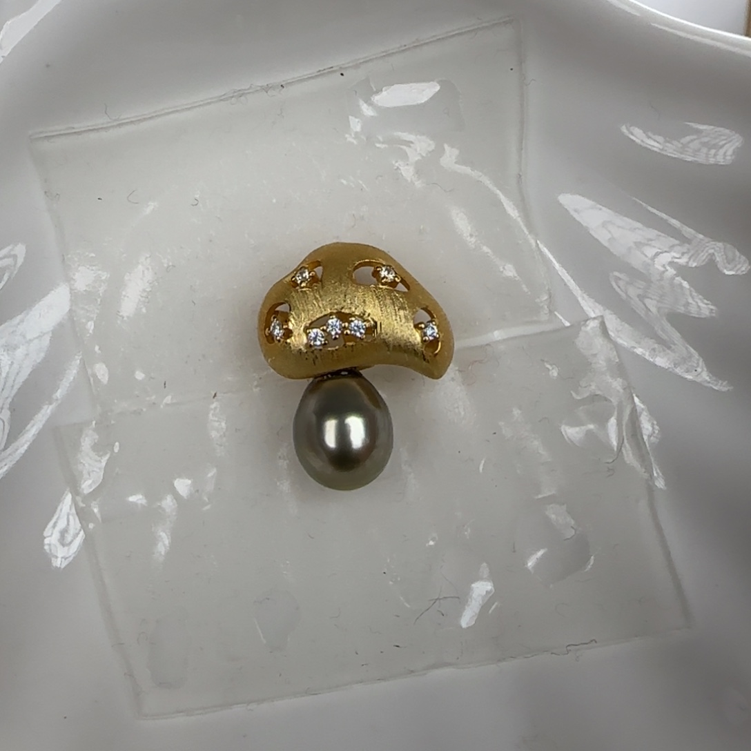 海水珍珠胸针银S925镶嵌