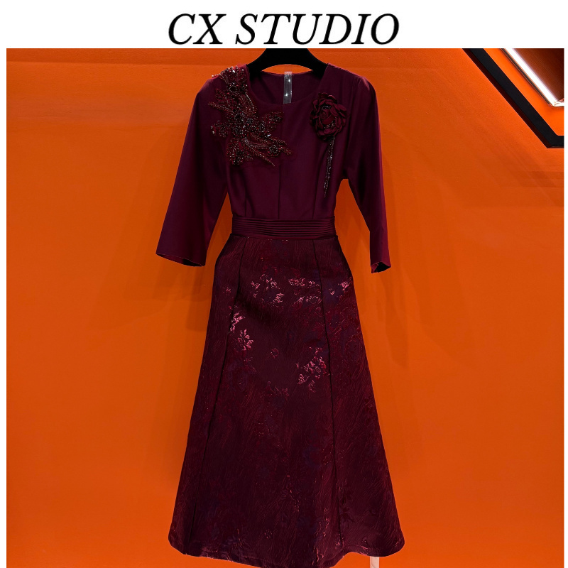 YC编码50 经典收腰轻奢时尚连衣裙（定制女装）YZ8727