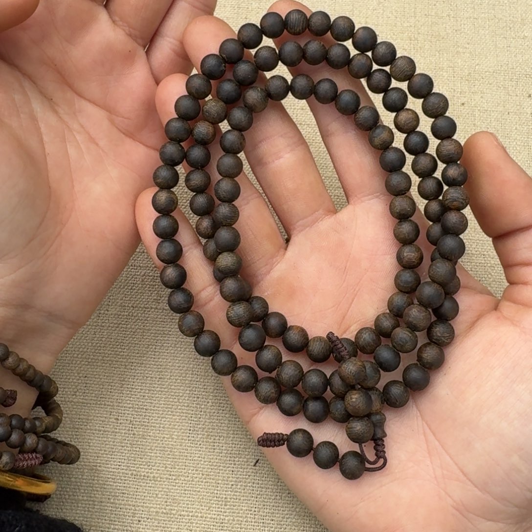 沉香手串绿奇楠多圈沉水圆珠约0.7-22多样性发一条