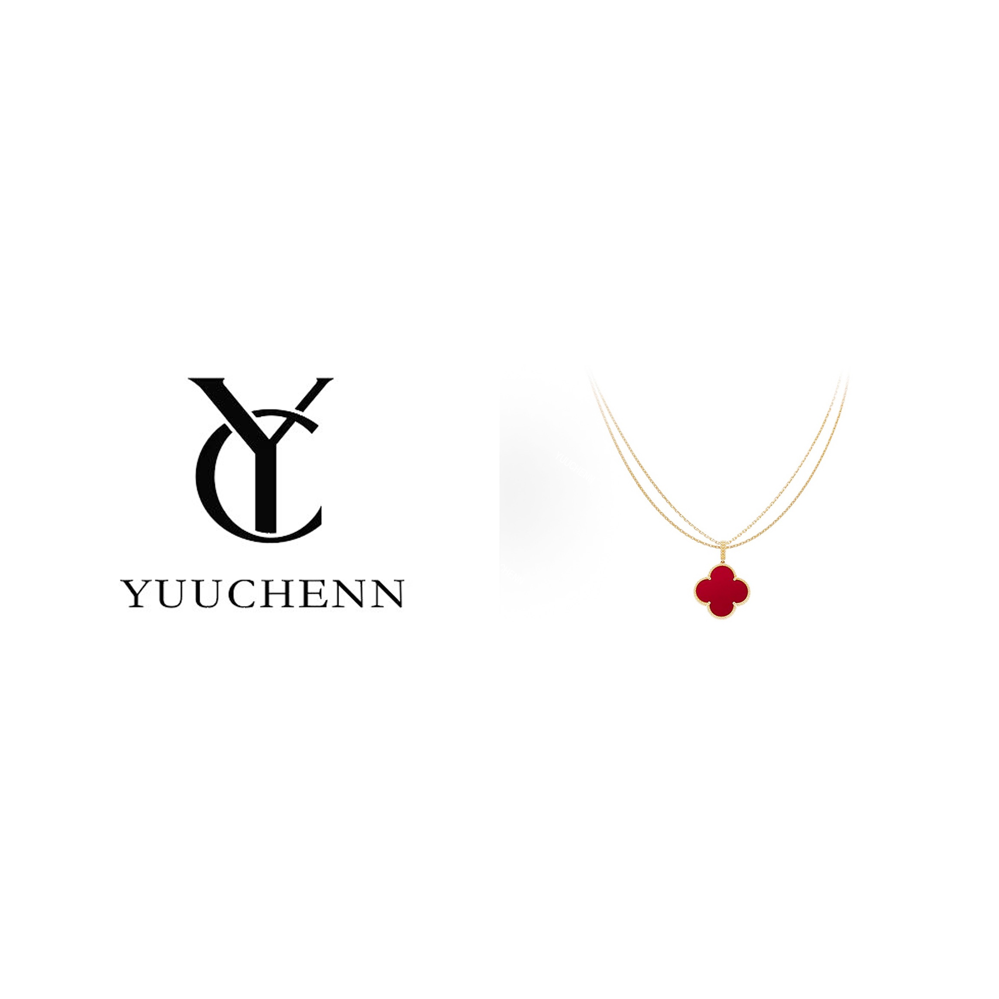 铜合金项链 YUUCHENN【Aihambra】 镀K金轻奢女士项链
