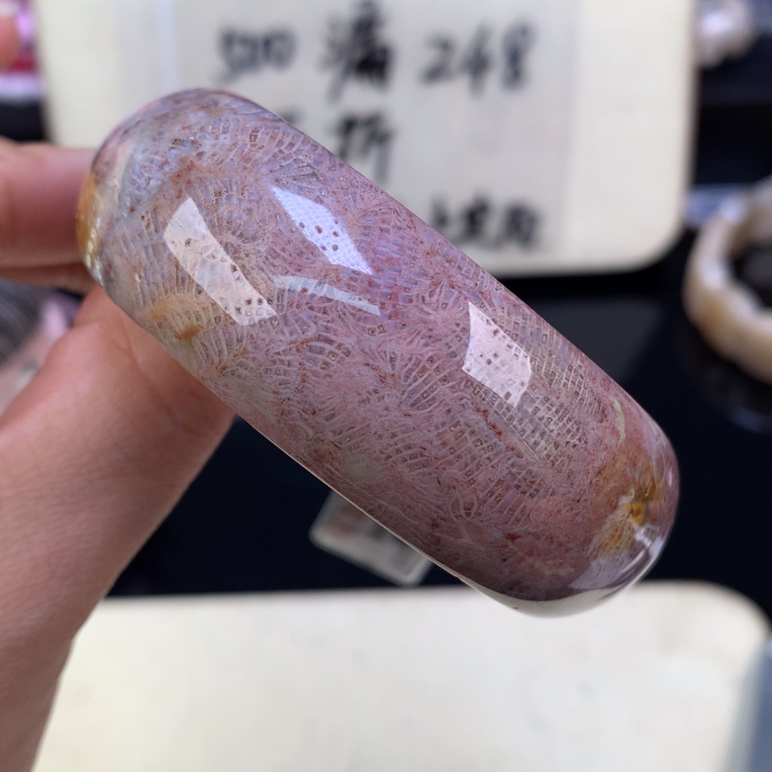 硅化珊瑚（珊瑚玉）未镶嵌颈饰五折凤尾55圈口（34号）