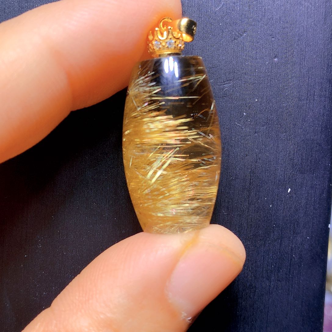 水晶天然水晶银S925镀金镶嵌天然水晶