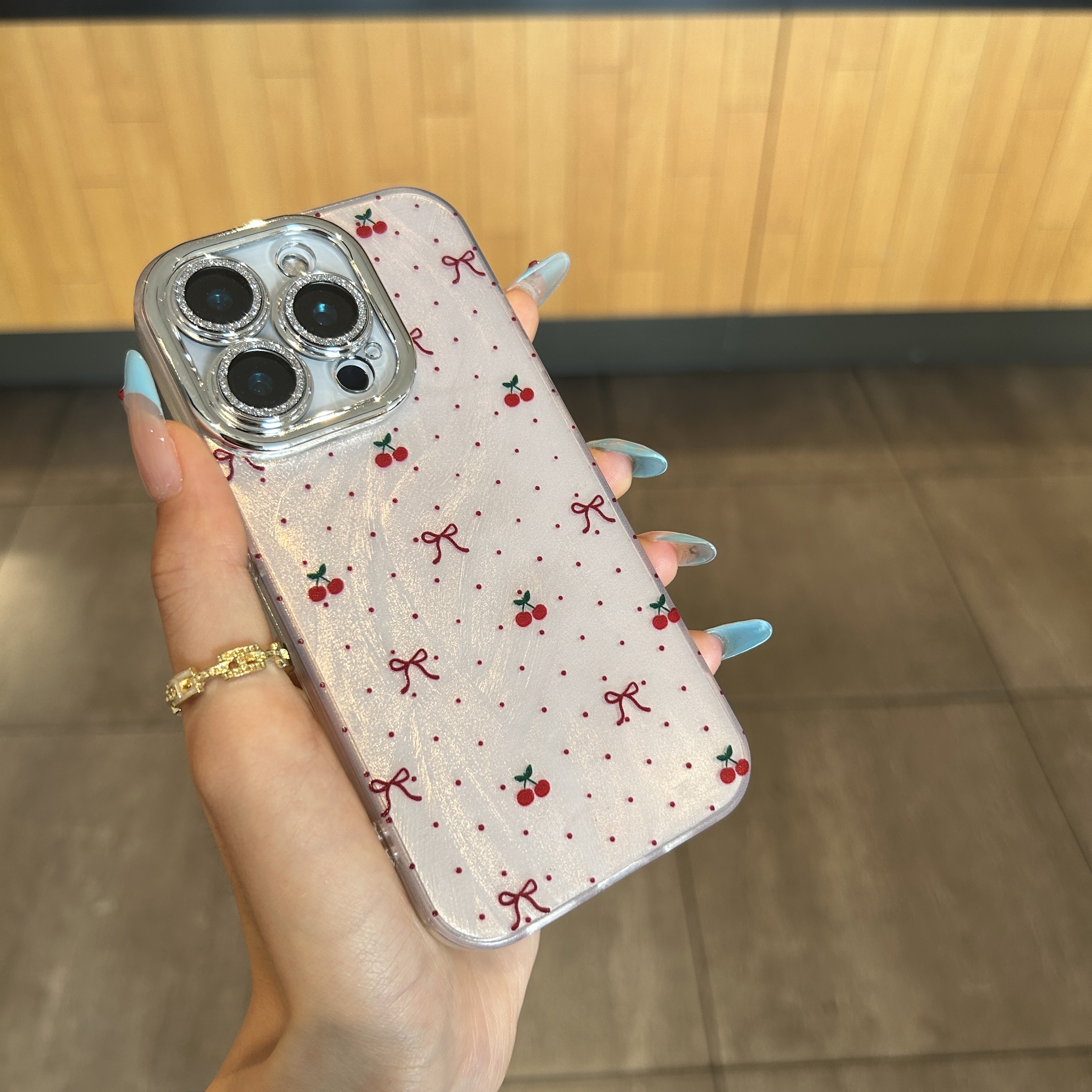 波点樱桃适用苹果iPhone16pro手机壳1514镜头膜苹果高级感手机壳