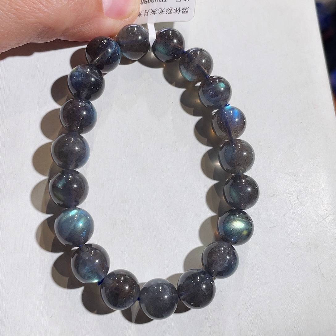 手链长石未镶嵌黑体彩光灰月光10.2mm