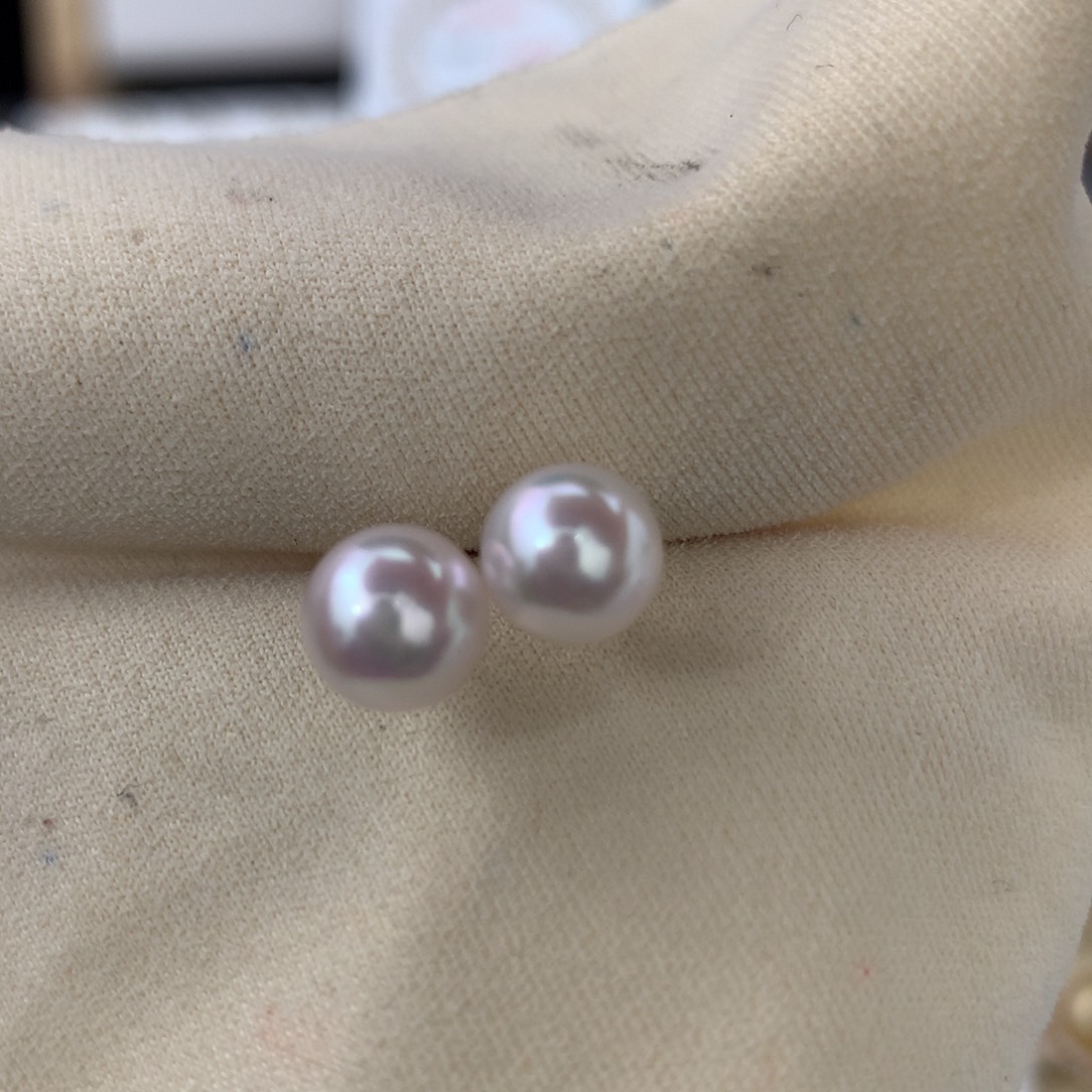 未镶嵌海水珍珠裸珠正圆ak极光粉白镜面光泽