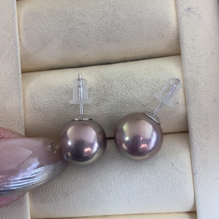 银S925镶嵌耳饰淡水珍珠