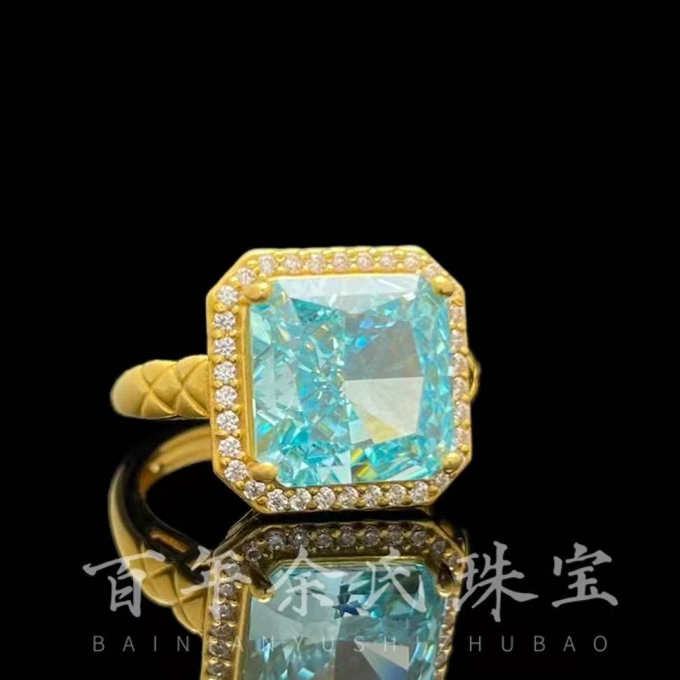 方糖-足金999黄金镶嵌女戒活口