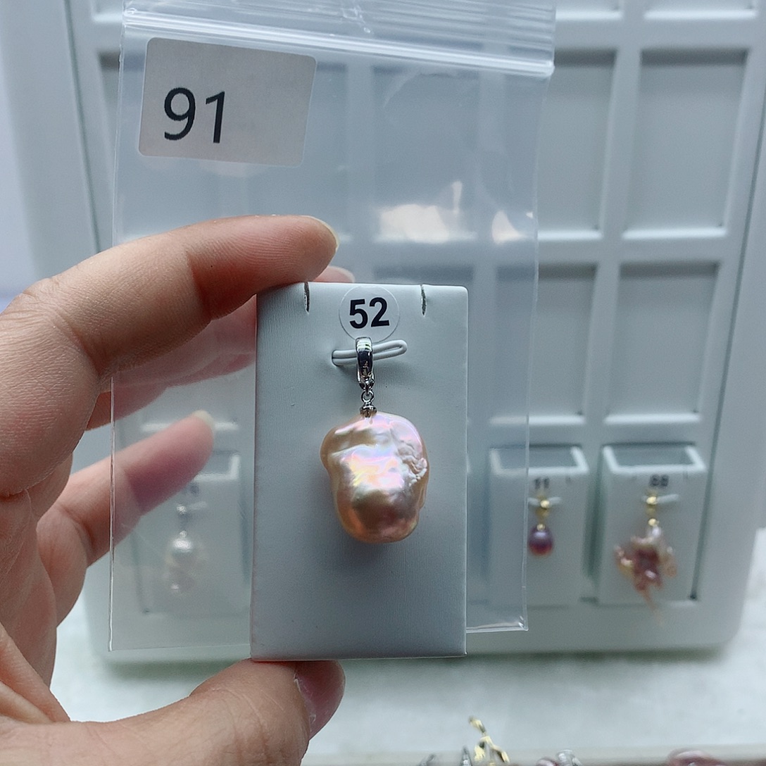 合金吊坠(不含链)淡水珍珠