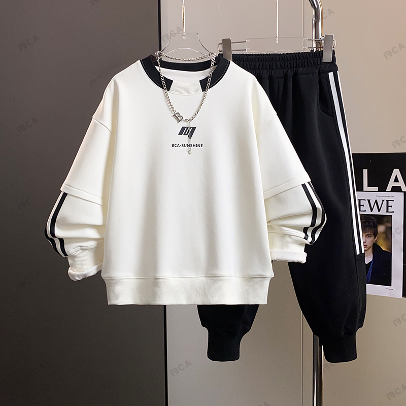 BCA男童春季2025新款中大童男孩出街时尚运动休闲套装DF-套装3071