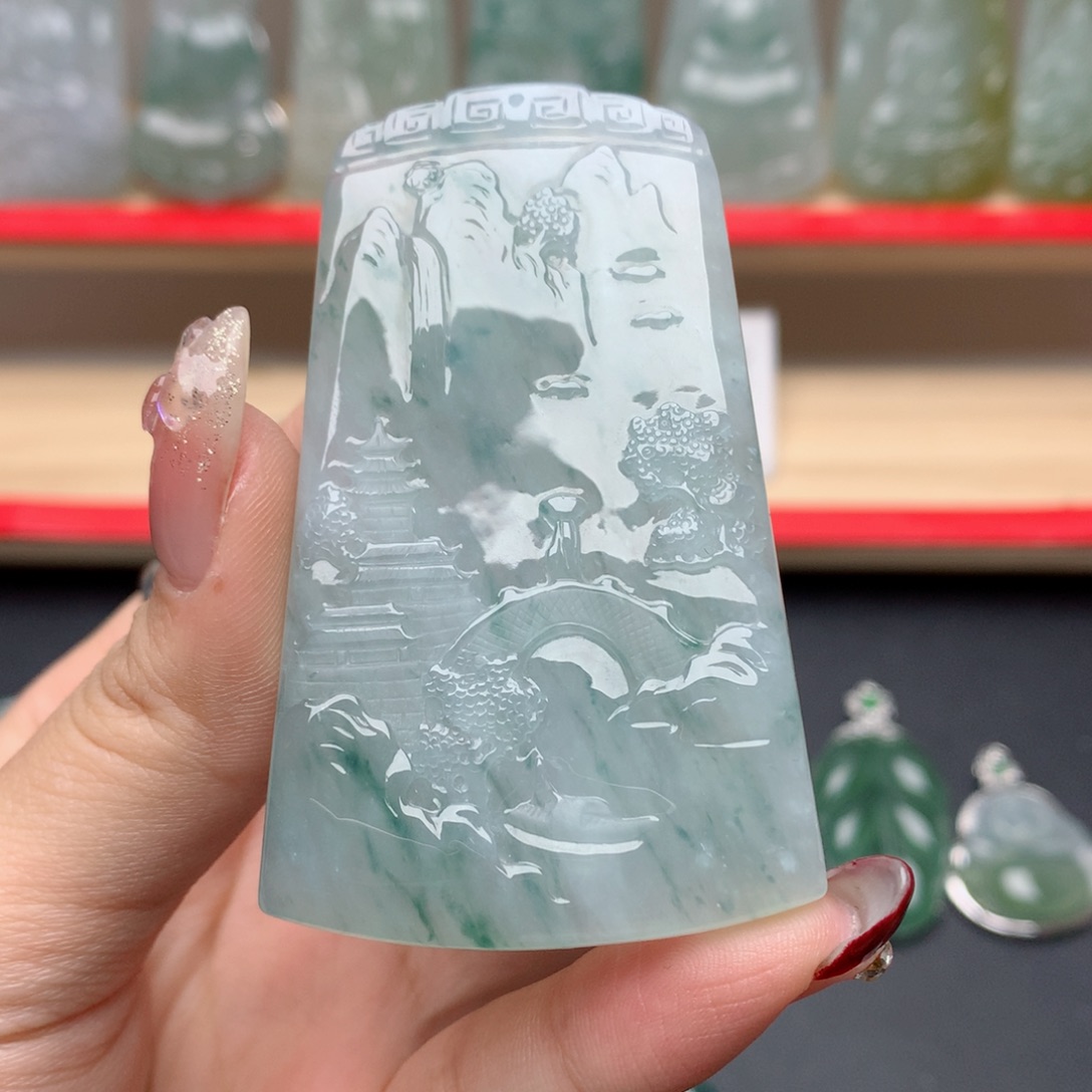 翡翠颈饰未镶嵌1****2山水