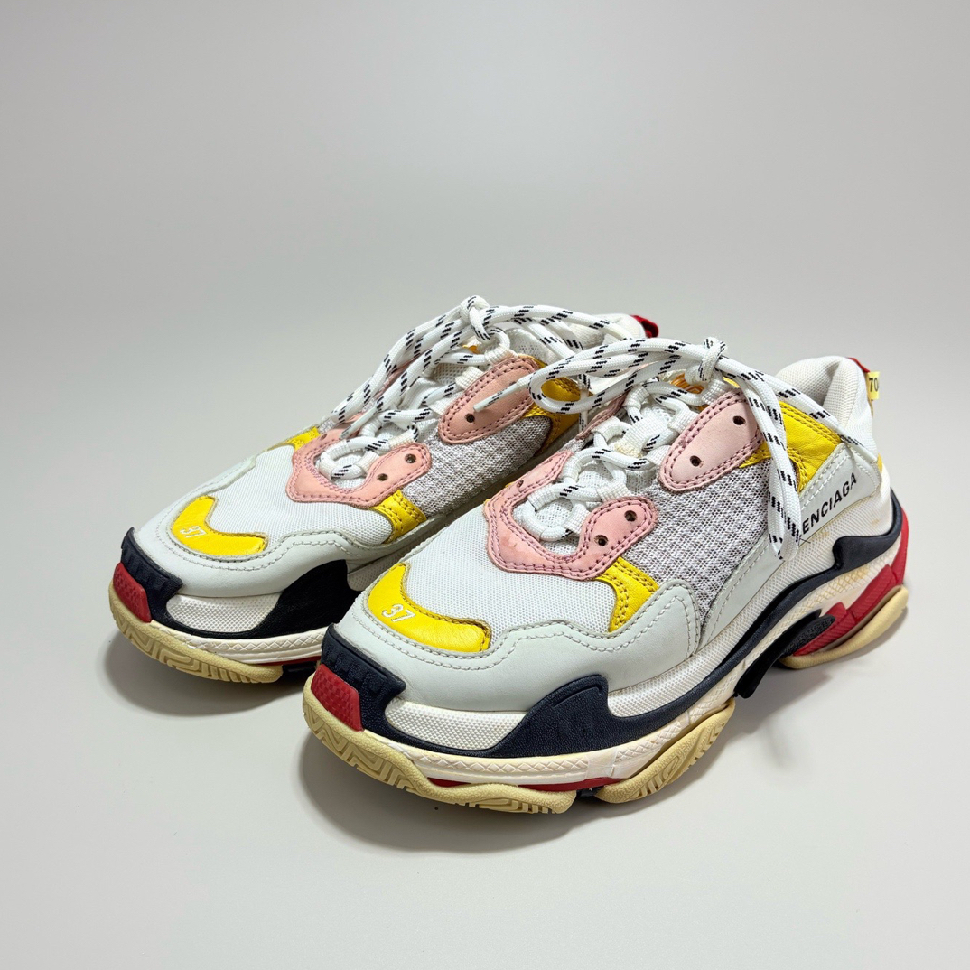 95新 Balenciaga/巴黎世家 巴黎世家TRIPLE S白黄老爹鞋37码13744