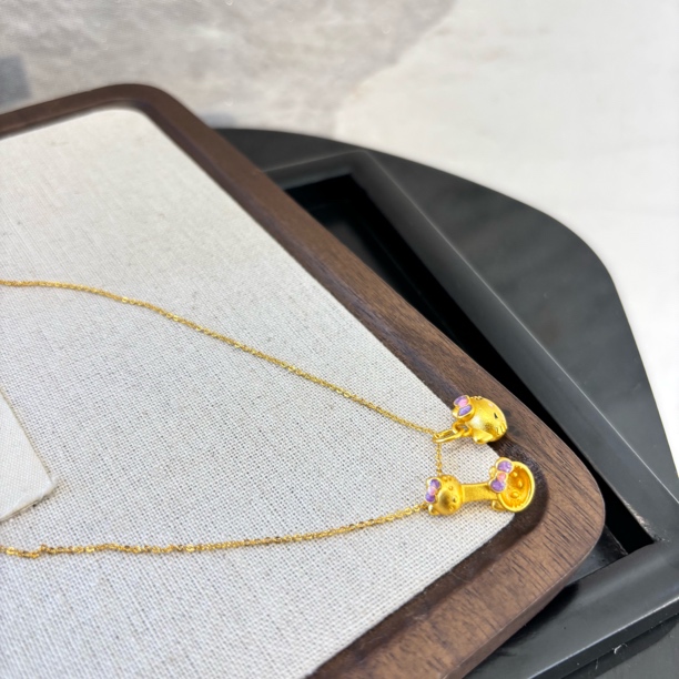 铜合金项链 勺子kt黄项链XL3085
