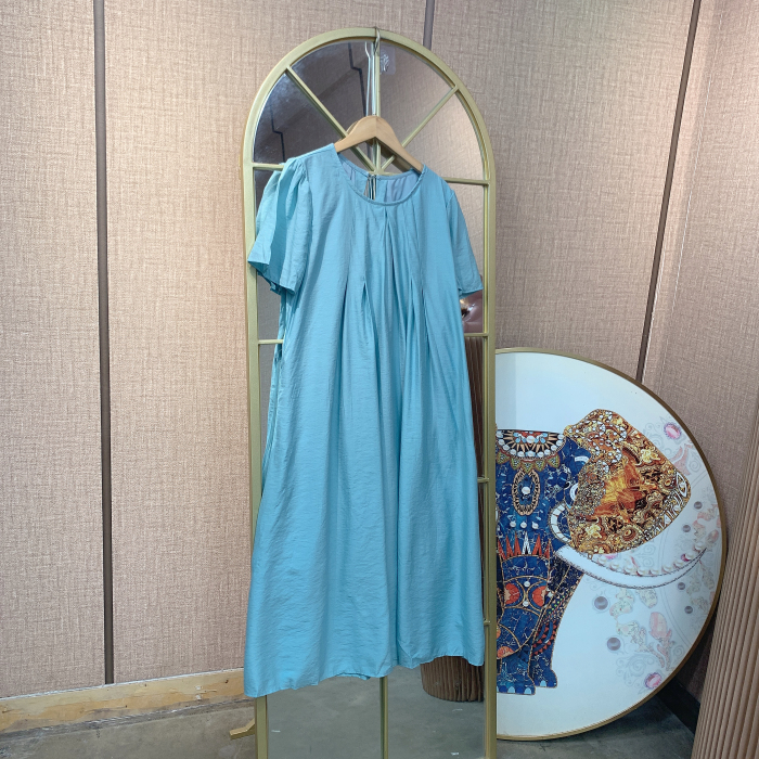 RR016孕妇蓝色连衣裙XL100-140