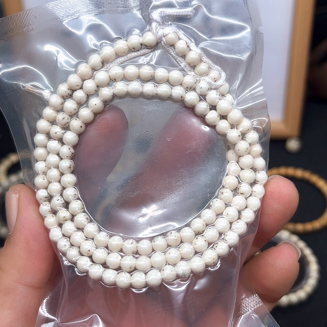 手串星月菩提5圆 带月 大留白 龙蛋 石玉料 168颗