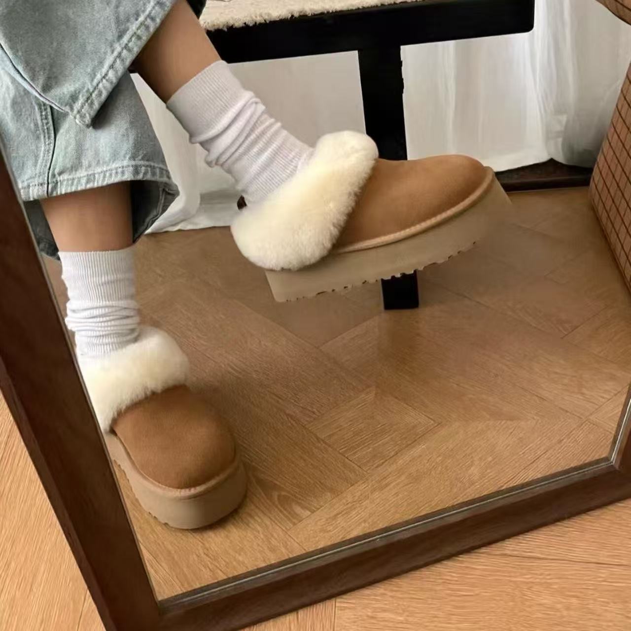 【塔茨勒】桑坡2025新款雪地靴女皮毛一体网红爆款百搭保暖毛毛鞋