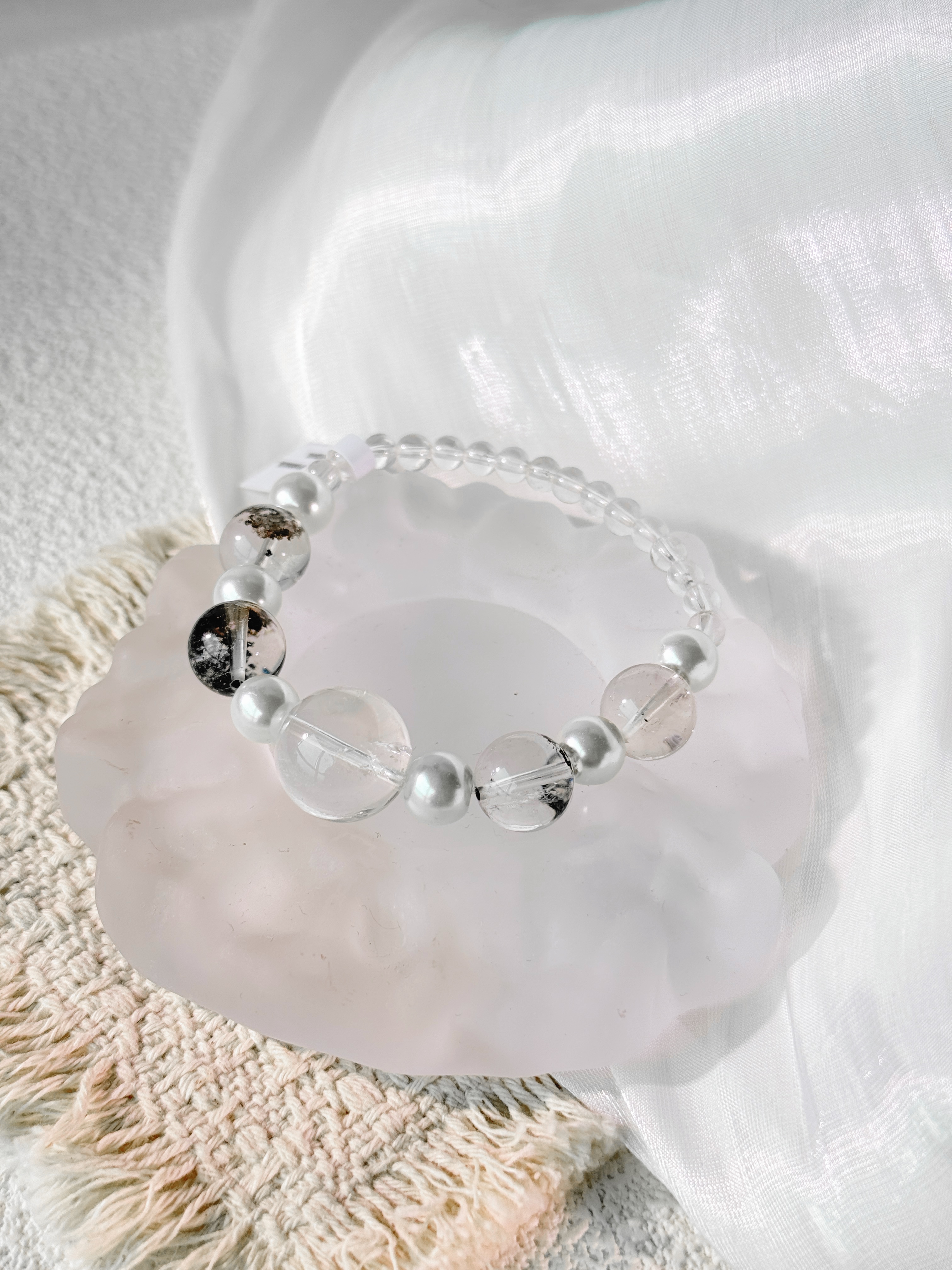 B116【弟弟自留款】“白”水晶手串多样性发其一