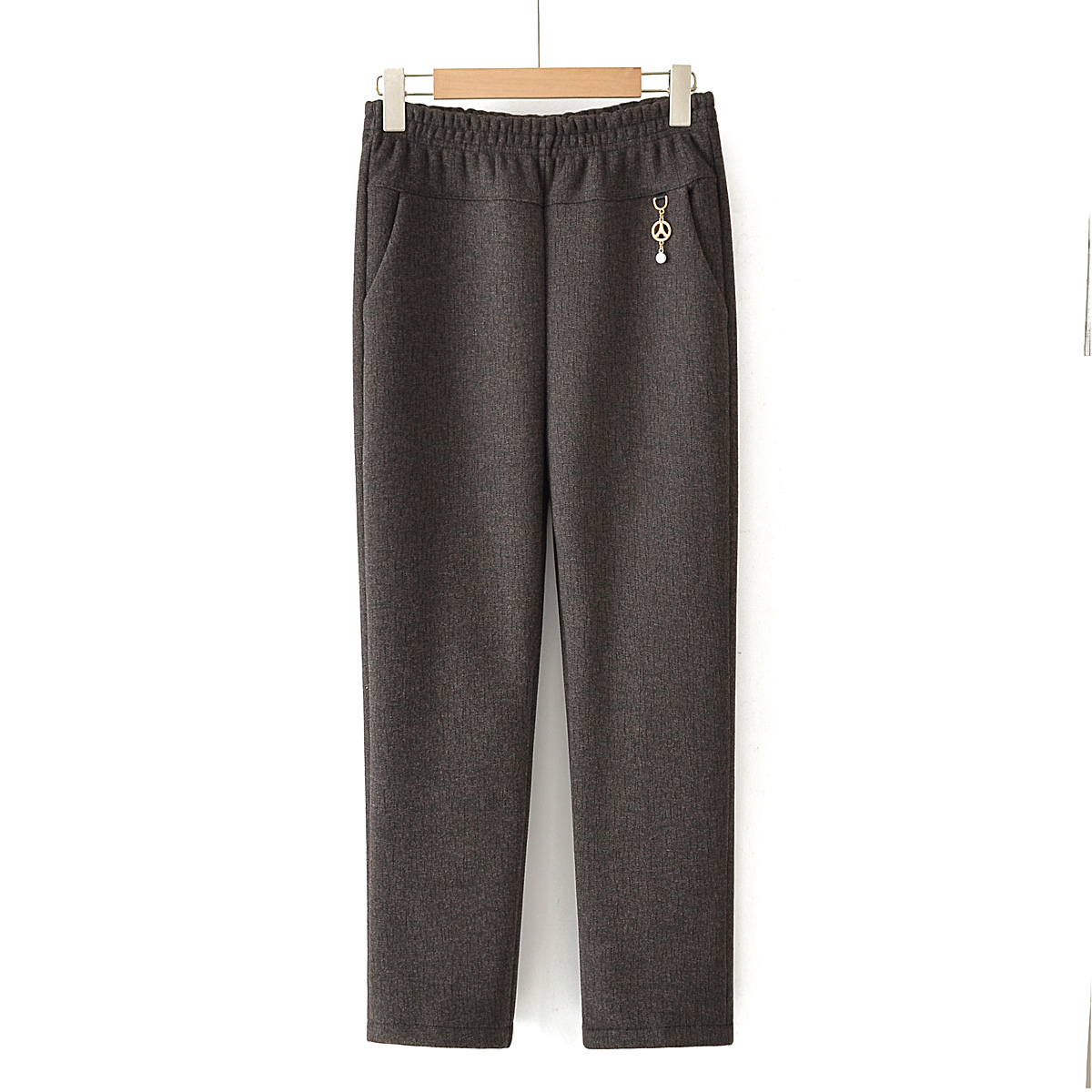 长裤加绒妈妈裤休闲裤加厚长款冬季中老年女装