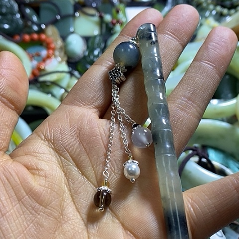 岫玉发簪未镶嵌发簪