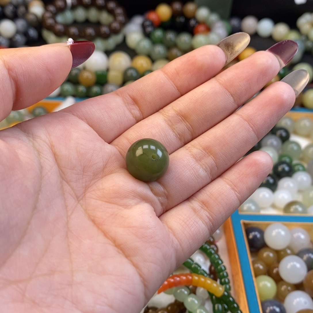 和田玉福利青黄口单珠未镶嵌z 14