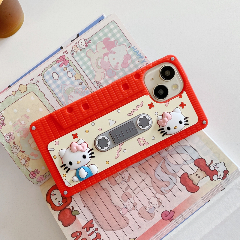 苹果|卡通磁带KT猫复古可爱kitty猫适用iPhone16p硅胶ins韩手机壳
