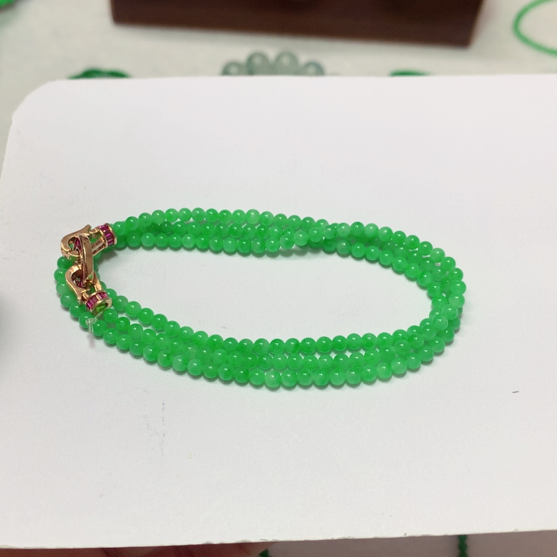 翡翠手链未镶嵌缅甸翡翠