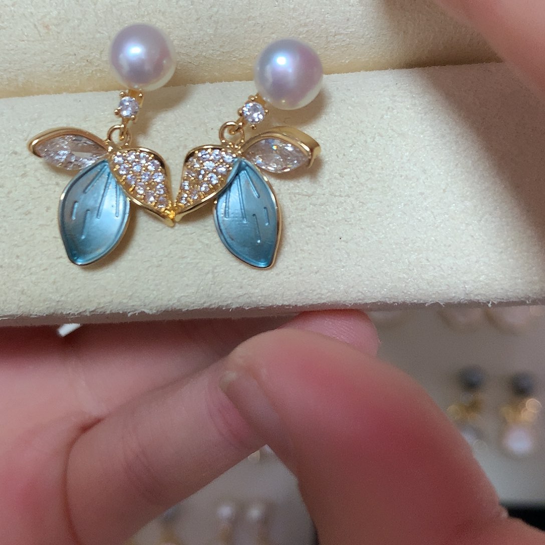 淡水珍珠耳饰合金