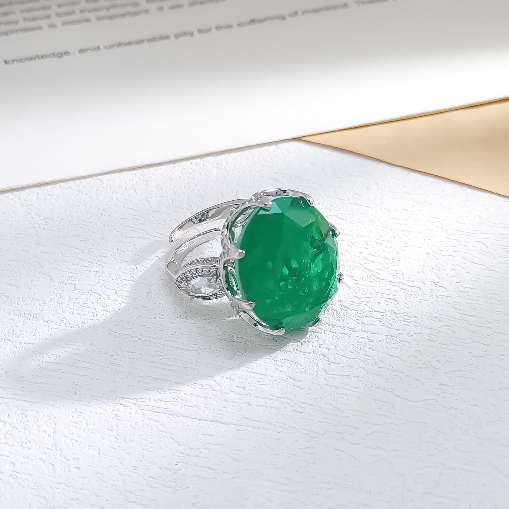 铜合金合成锆石戒指 VWHL-009608【澄明之境】戒指轻奢时尚个性简约