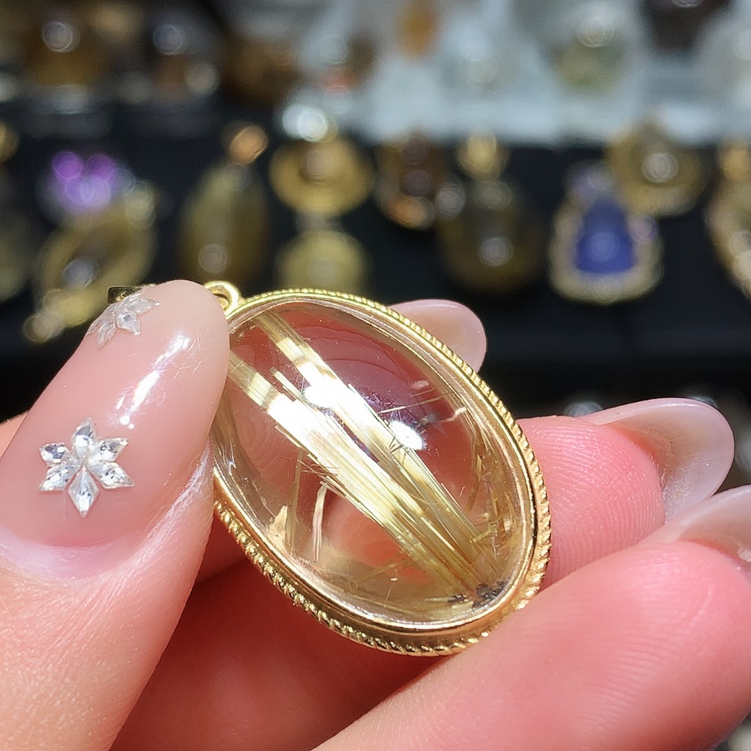 银S925镀金镶嵌珠宝半成品水晶