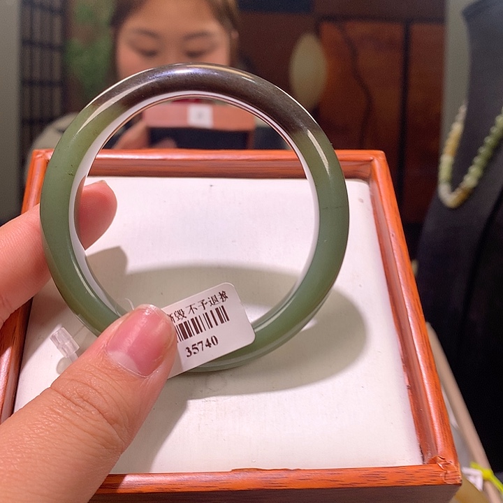 和田玉手镯未镶嵌55