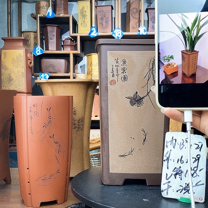 紫砂阳光老师四方签筒特价158