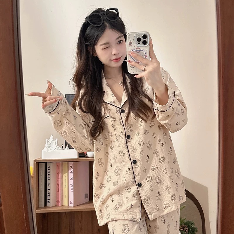 秋季云朵棉常规长袖可爱少女家居服2025睡衣空调服套装