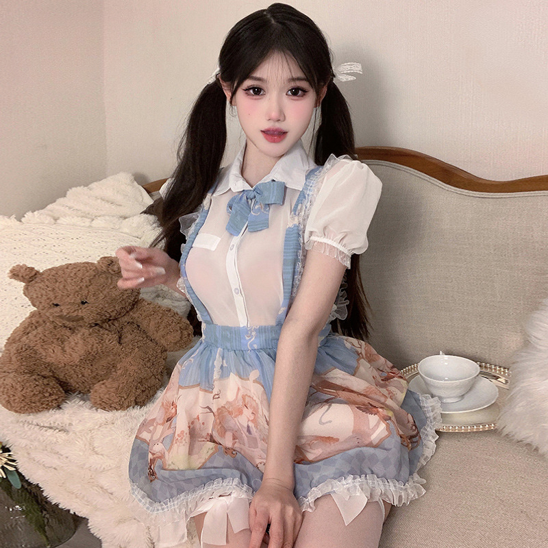 【洛丽塔】纯谷欠裙N次元印花女P女Y若隐若现套装 80-120斤