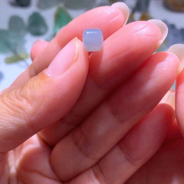 定制翡翠未镶嵌卡7蓝色桶珠