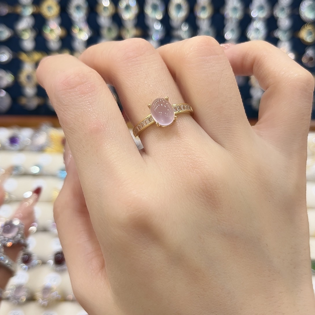 萤石女款银S925镶嵌戒指