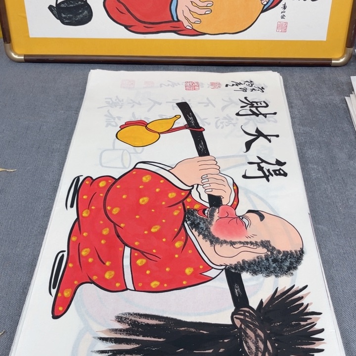 国画手绘禅意画一物一拍