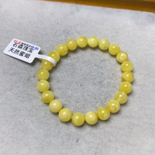 蜜蜡裸石未镶嵌手串