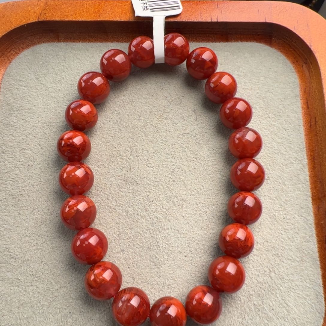 南红玛瑙未镶嵌（牛血妖花火焰手串9+）