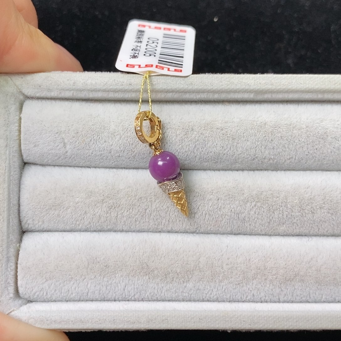 苏纪石（舒俱来）18K金镶嵌吊坠(不含链)