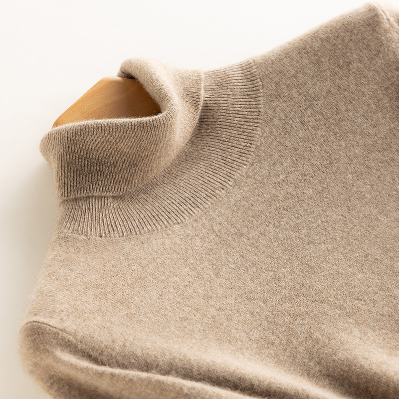 高翻领羊绒衫女平面