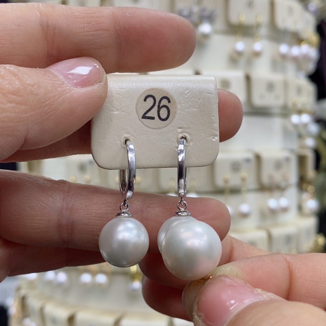 淡水珍珠耳饰银S925镶嵌