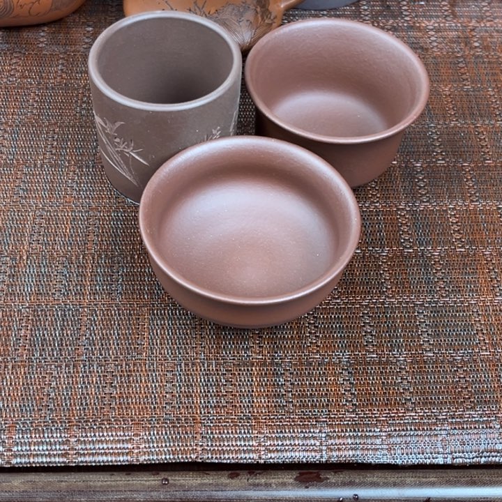 紫砂茶壶藕*紫砂三个杯
