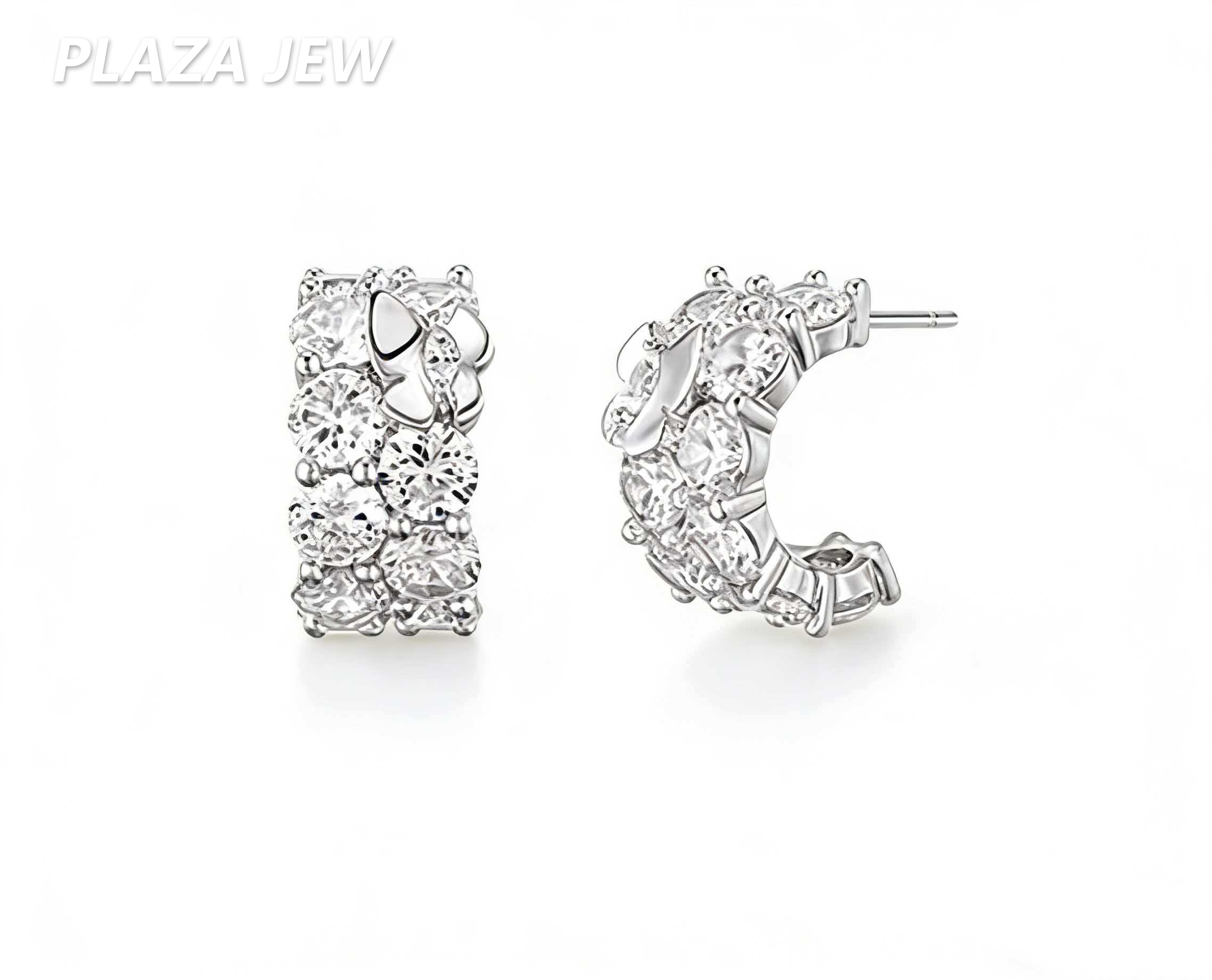 铜合金合成锆石耳饰 YZ404517 蝴蝶万花筒 爆闪耳钉