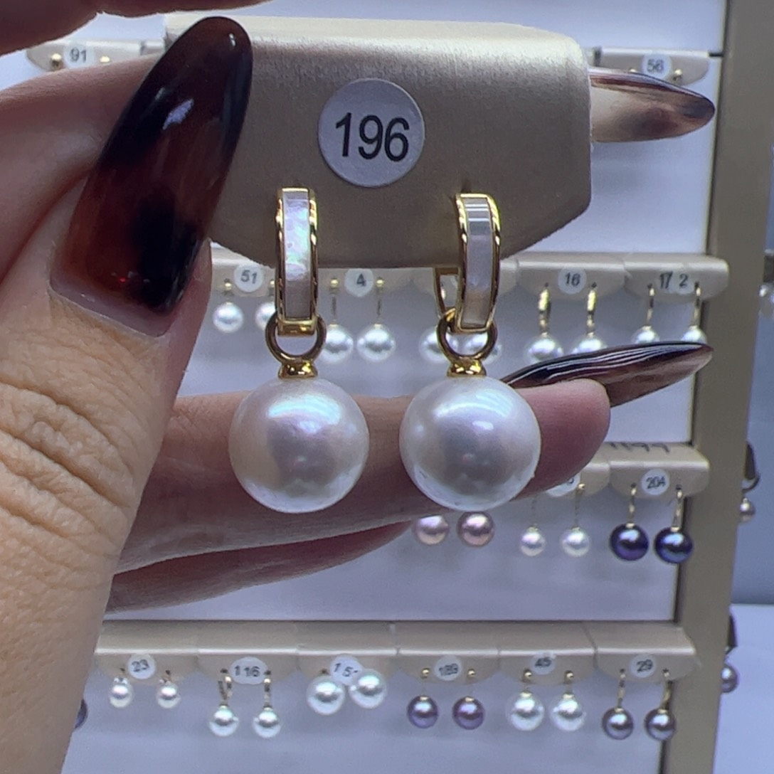 淡水珍珠耳饰银S925镶嵌